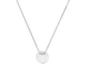 The Fashion Jewelry Collection Ketting Letter Y 1,3 mm 41 + 4 cm - Zilver Gerhodineerd