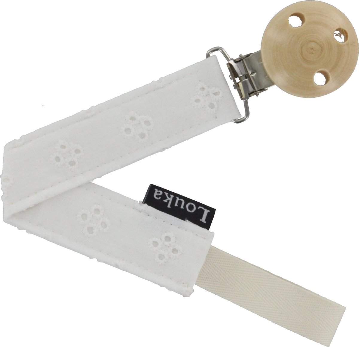 Goedkoopste Louka speenkoord broderie -wit