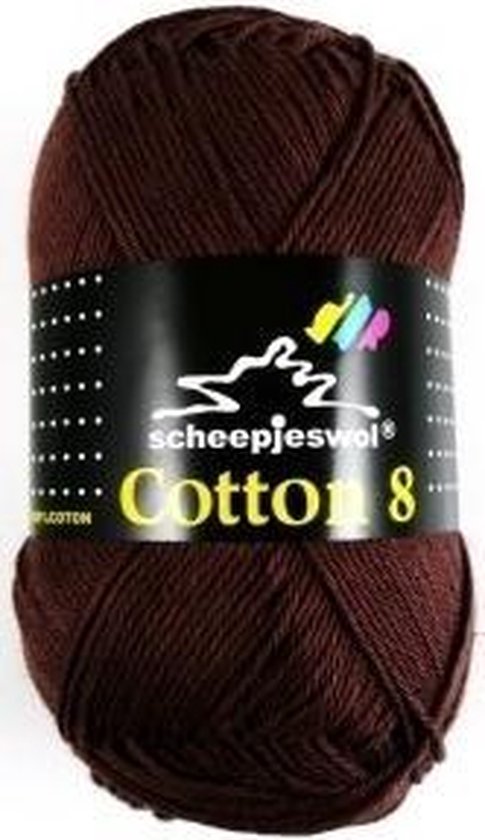 Cotton 8 Scheepjes 657 Bruin. PAK MET 10 BOLLEN a 50 GRAM