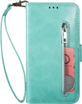 Shop4 - Samsung Galaxy A50 Hoesje - Wallet Case Cabello met Ritssluiting Mint Groen