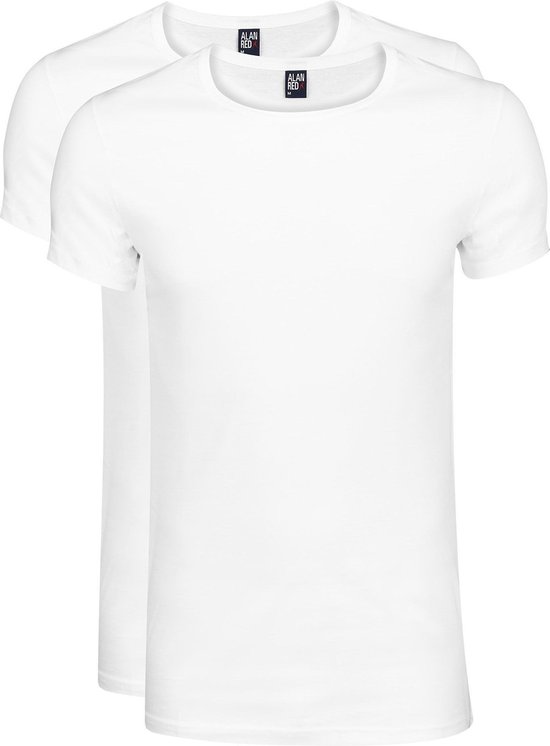 Alan Red 2-Pack T-shirts JAMES, extra wijde Crew Neck, Wit | bol.com