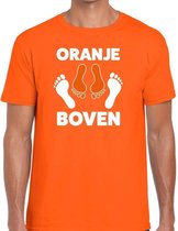 T-shirt oranje boven voor heren - Koningsdag / EK-WK kleding shirts XL