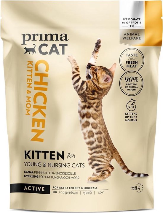 PrimaCat Kitten -Droog Kattenvoer - Kittenvoer- Voer Voor Kittens - Kip -  1,4 kg | bol.com
