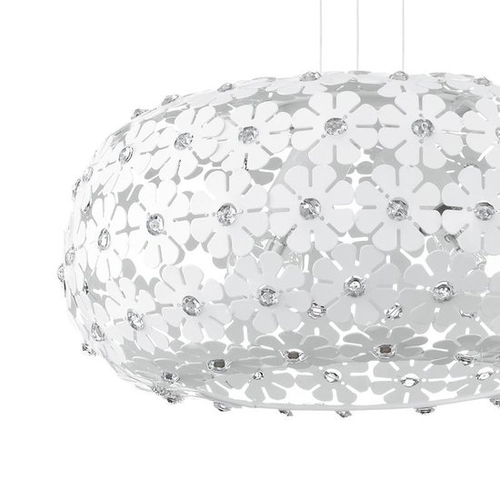 Hanglamp met 5 lichtpunten met ufo style glas met strepen - Catawiki
