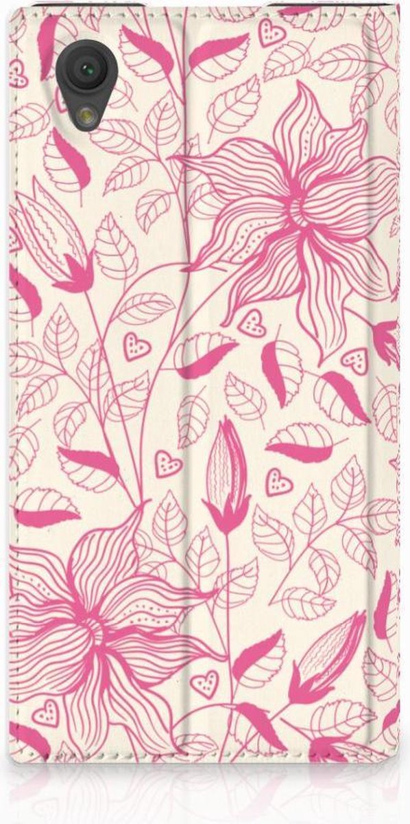 Sony Xperia L1 Smart Cover Pink Flowers