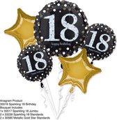 Bouquet Sparkling Birthday 18 5 Foil Balloons P75 packed