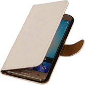 Mobieletelefoonhoesje.nl - Samsung Galaxy S6 Hoesje Effen Bookstyle  Wit