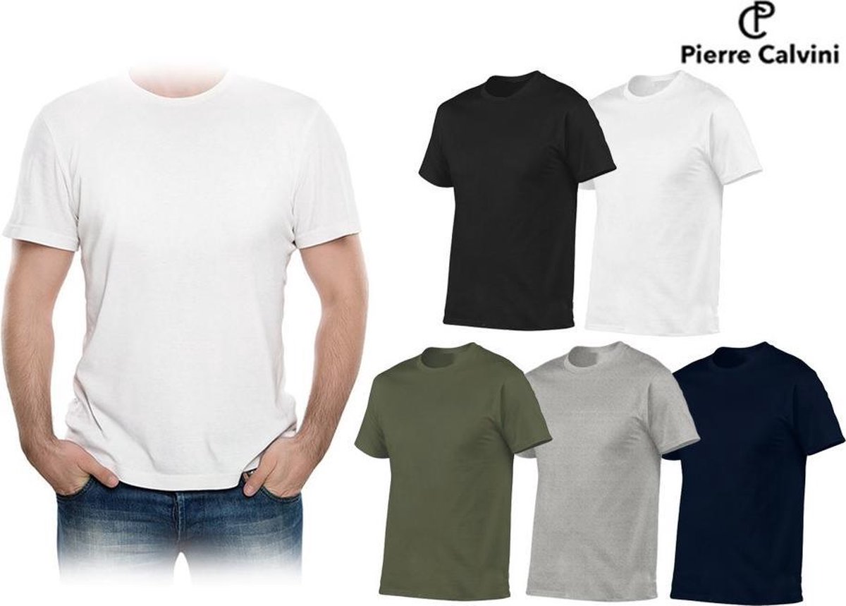 Pierre Calvini T-shirts - 5 pack - Ronde Hals - Mix - S