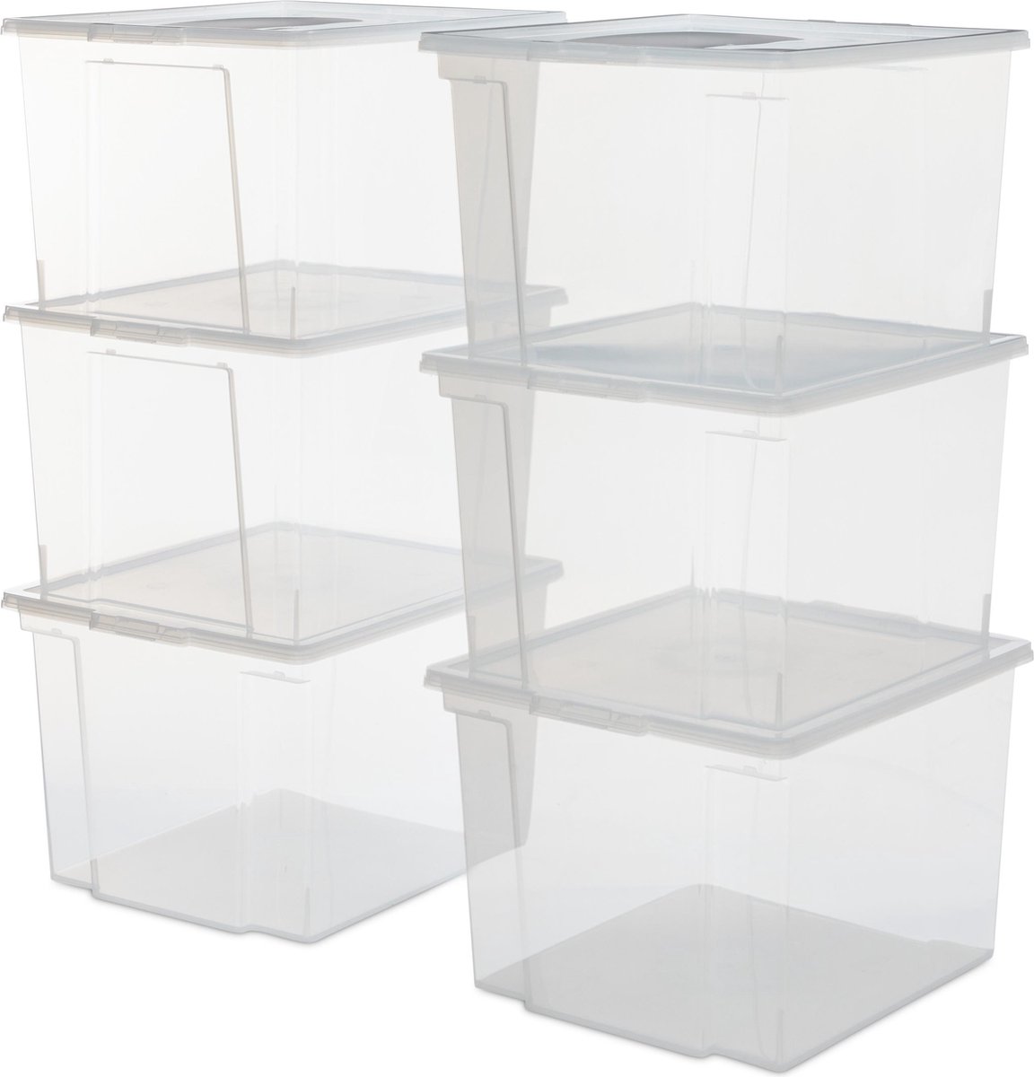 Iris Storage Box opbergbox - 30 liter - transparant - set van 6