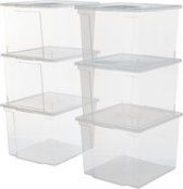 IRIS Useful Storage Box Opbergbox - 30L - Kunststof - Transparant - Set van 6