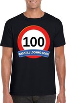Verkeersbord 100 jaar t-shirt zwart heren L