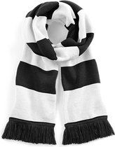 Beechfield Sjaal met brede streep wit zwart Unisex - sjaal lengte 182 cm