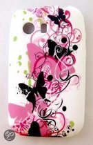 silicone hoesje tasje cover vlinder roze Samsung Y s5360