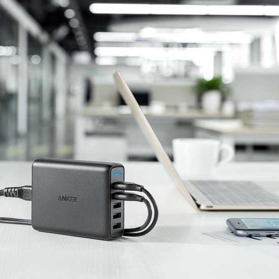 PowerPort Speed 5 poorts 2x quik charge 63W Thuislader Zwart