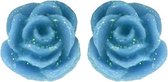 Fako Bijoux® - Oorbellen - Roosjes - Acryl - Blauw