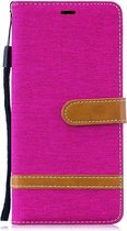 Denim Book Case - Samsung Galaxy S10 Plus Hoesje - Roze