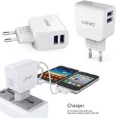LDNIO AC56 2 poorten Oplader 2.1A met 1 Meter Micro USB Kabel geschikt voor o.a One Plus X