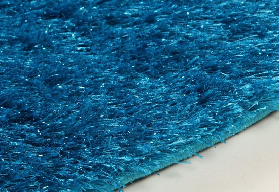 bol.com | Hoogpolig Vloerkleed met een Bijzonder Glans Vertoon - 120X170 cm  - Turquoise
