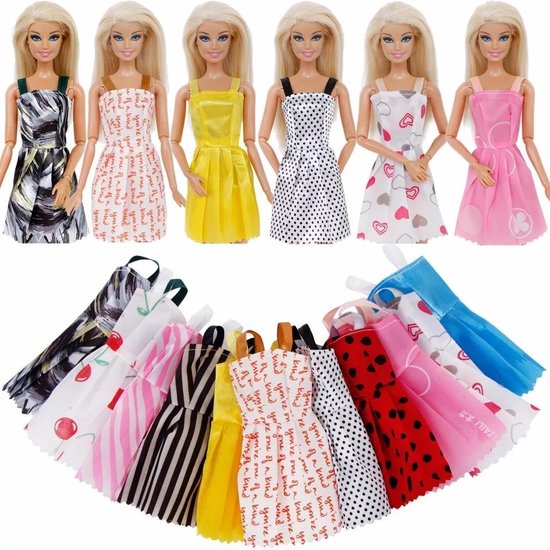 deze Passend Vol Poppenkleertjes | Geschikt voor Barbie |Set van 6 jurkjes | Barbie kleding  | Barbie... | bol.com