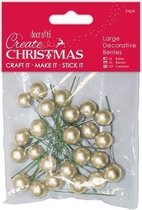Grote  Decoratieve Bessen (24pak) - Goud