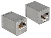 DeLOCK Premium STP CAT6 Gigabit RJ45 koppelstuk - compact / metaal