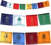 Drapeau de prière tibétain Huit symboles de prospérité - 25x21x205 - Multicolore