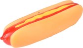 Flamingo Hondenspeelgoed Vinyl Hotdog - Bruin - 14 x 4 x 3.5 cm