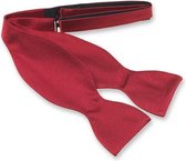 E.L. Cravatte Zelfstrikker Strik - Donkerrood - 100% Zijde