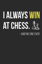 I always win at chess