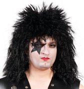 Halloween - Halloween Kiss rock ster pruik zwart voor heren