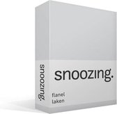 Snoozing - Flanel - Laken - Eenpersoons - 150x260 cm - Grijs