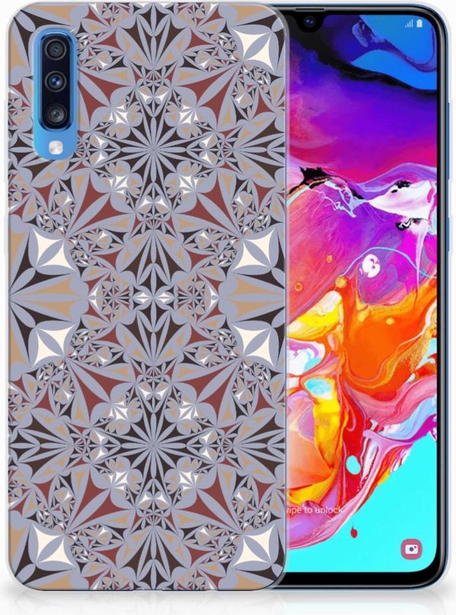 Samsung Galaxy A70 TPU Siliconen Hoesje Flower Tiles