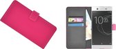 Sony Xperia XA1 Ultra Roze effen Wallet Bookcase Hoesje