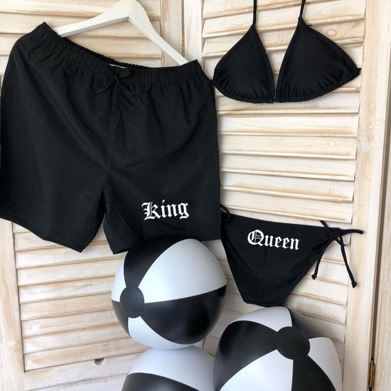 Zwemkleding set King en Queen | Zwembroek en bikini King en Queen | Setje  zwemkleding... | bol.com