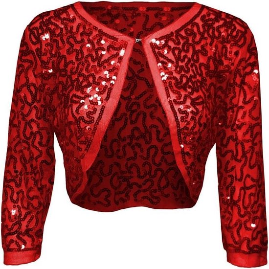Ongekend bol.com | Rode glitter pailletten disco bolero/ omslag jasje dames TI-63