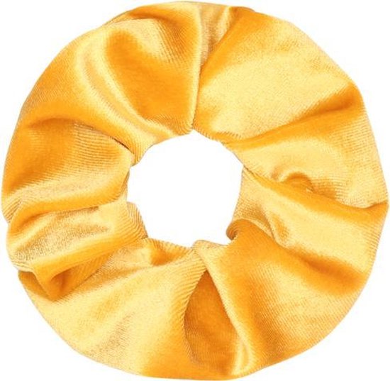 Velvet scrunchie geel
