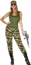 Verkleed kostuum -  militair/soldaat kostuum/pak camouflage voor dames - carnavalskleding - voordelig geprijsd 42/44