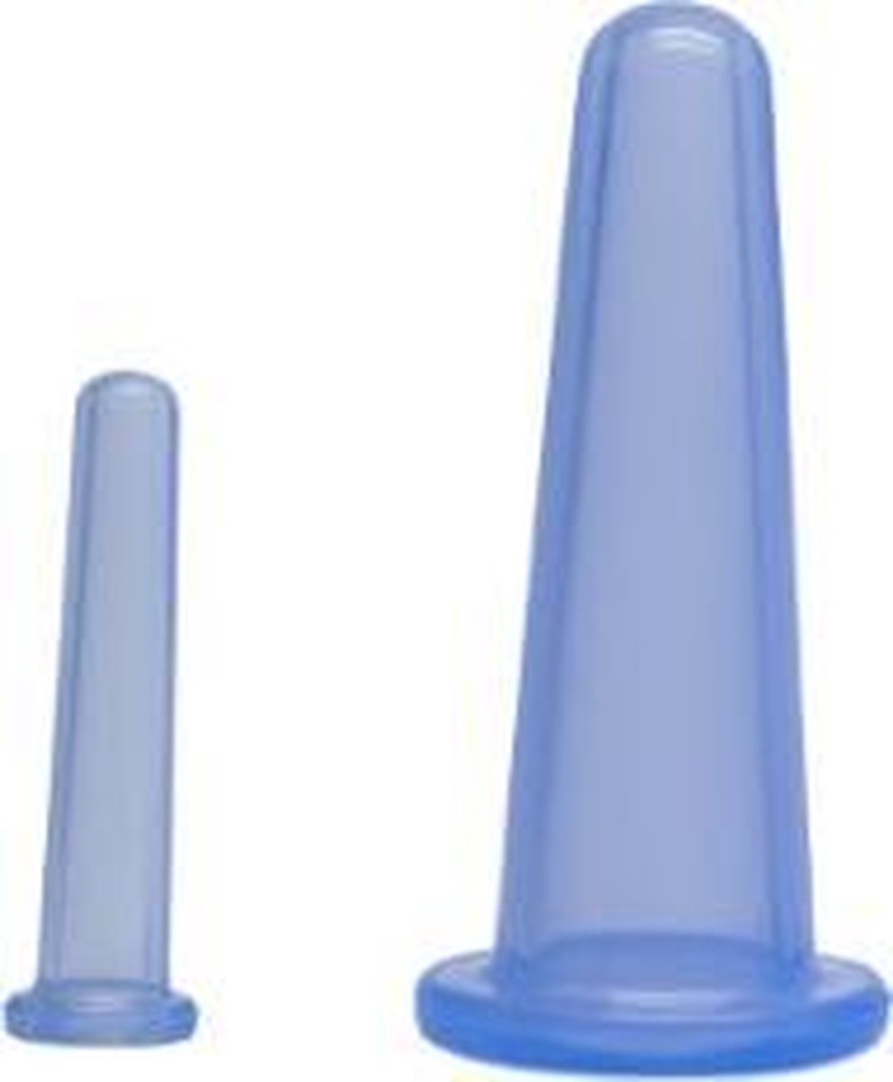KELERINO. Massage cups voor het gezicht - Duo pakket 3,6 cm en 1,5 cm - Cupping en massage voor je gezicht - Blauw