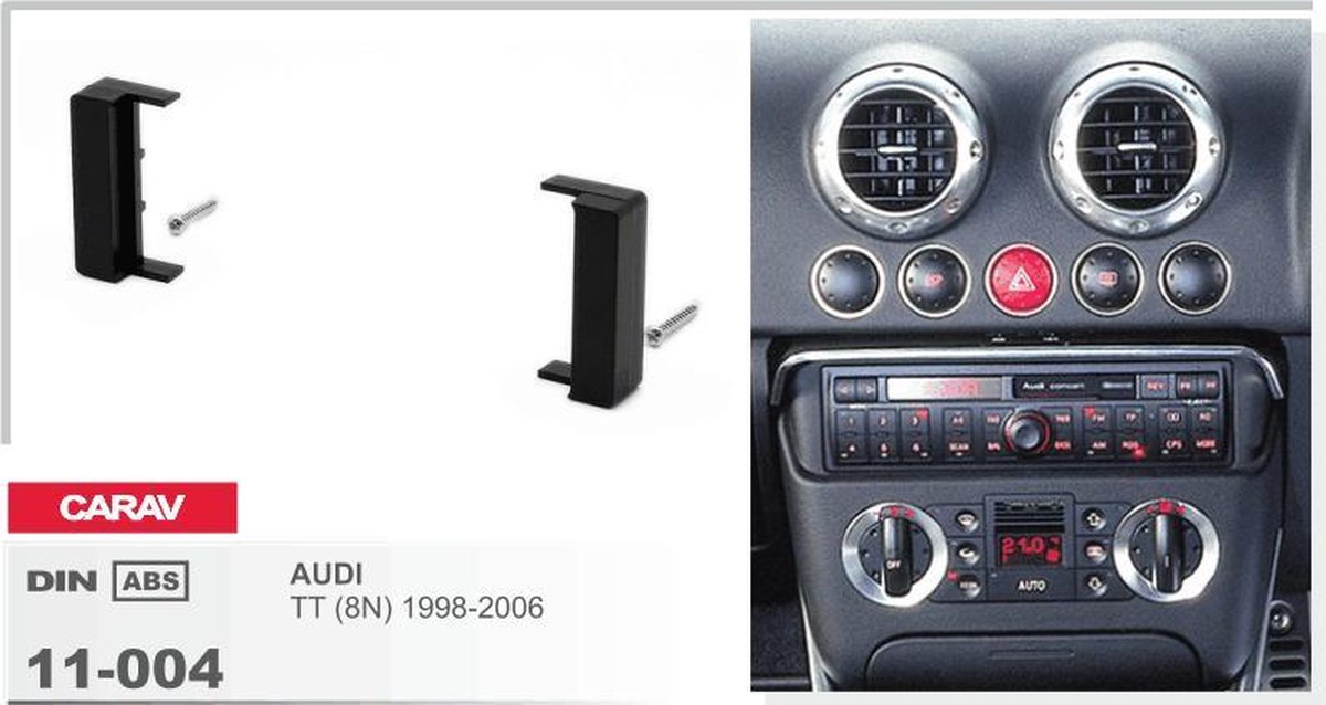 1-DIN AUDI TT (8N) 1998-2006 panneau d'installation Audiovolt 11