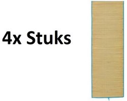 4x Rieten Strandmat - Set -  Oprolbare Rietmat - Ligmat Voor Buiten - 60x180cm  - Diverse Kleuren - 4 Stuks