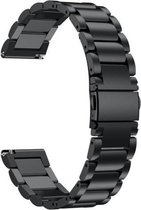 YONO Metalen Schakel Band Zwart voor Garmin Vivoactive 3 / HR – Premium RVS Armband met Horloge Inkort set