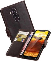 Zakelijke Bookstyle Hoesje voor Nokia 8.1 Mocca