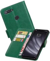 Zakelijke Book Case Telefoonhoesje - Portemonnee Hoesje - Pasjeshouder Wallet Case - Geschikt voor XiaoMi Mi 8 Lite - Groen