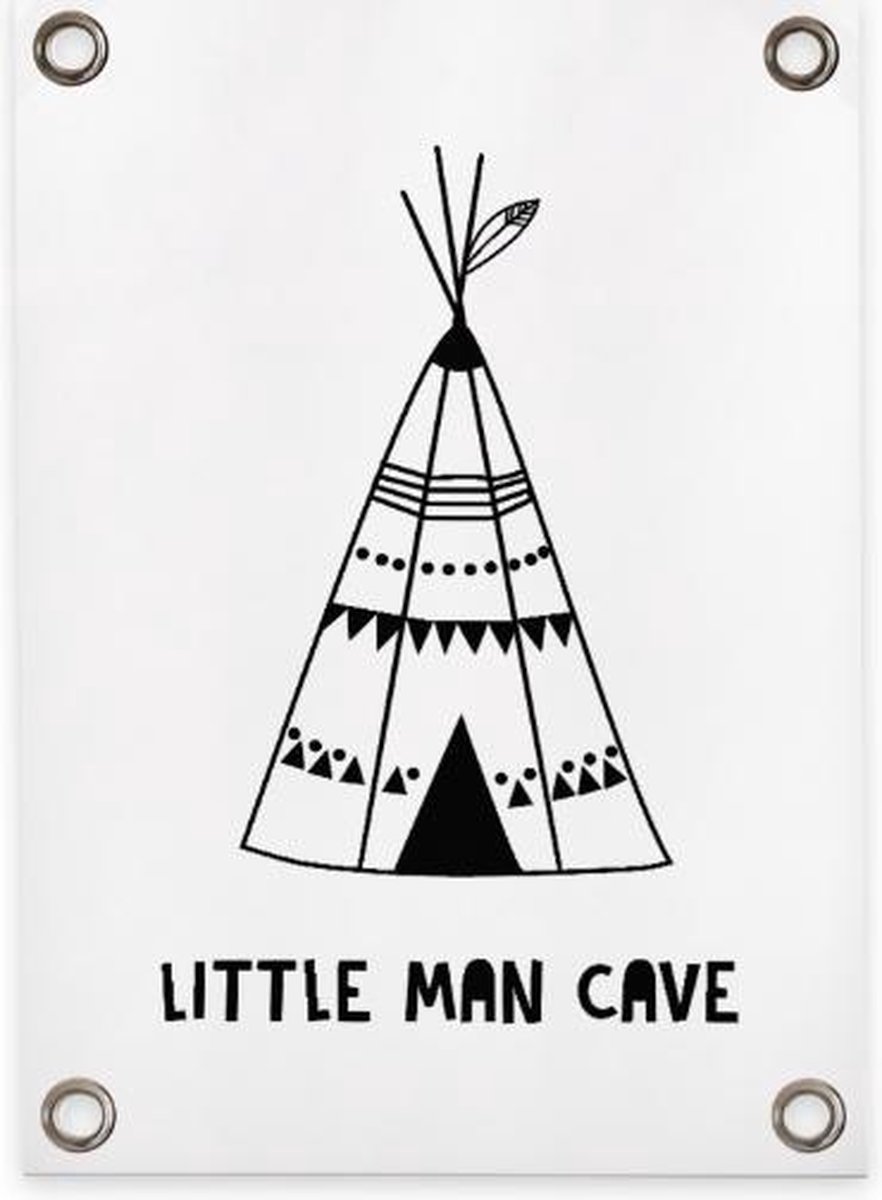 Villa Madelief Tuinposter Little Man Cave - 70x100cm - Vinyl - Tuindecoratie - Tuinschilderij - Schuttingposter - Tuindoek - Buitenposter voor in de tuin - Waterafstotend - Quote Collectie