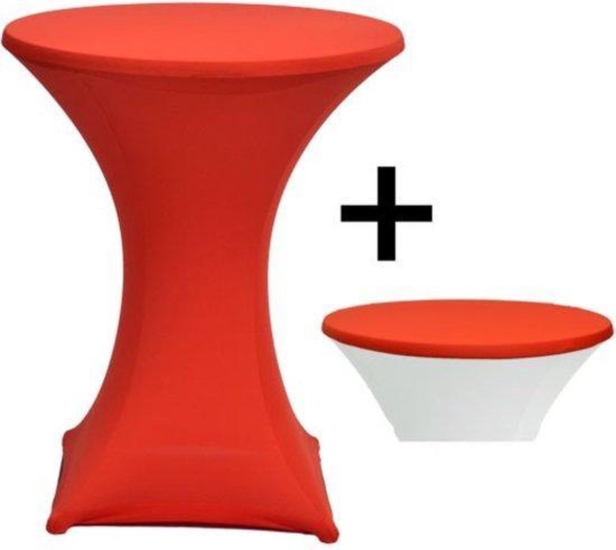 Cover Up Statafelrok Stretch - Ø80-85cm - Incl. Topcover - Oranje