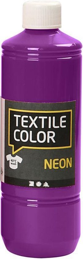 Creotime Textile Color Neon Paars Textielverf - 500ml | bol.com