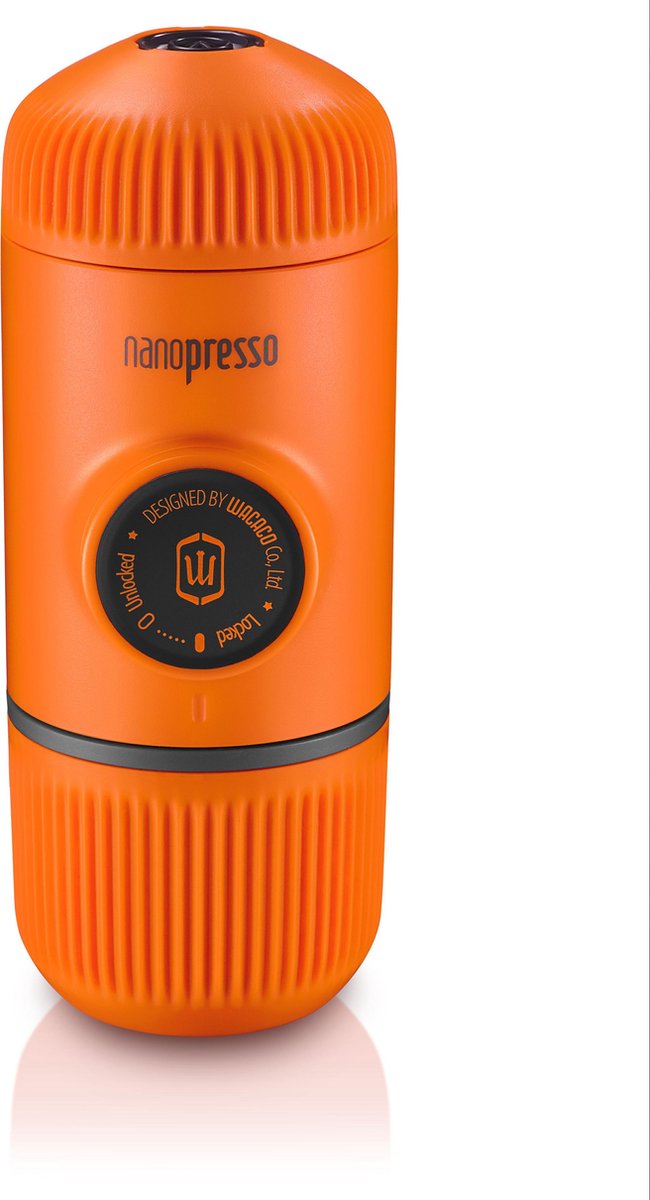 machine à expresso portative pour café moulu cafetière de voyag Wacaco Nanopresso Orange Patrol pression maximale de 18 bar évolution de La Minipresso actionnée manuellement grace à un piston 
