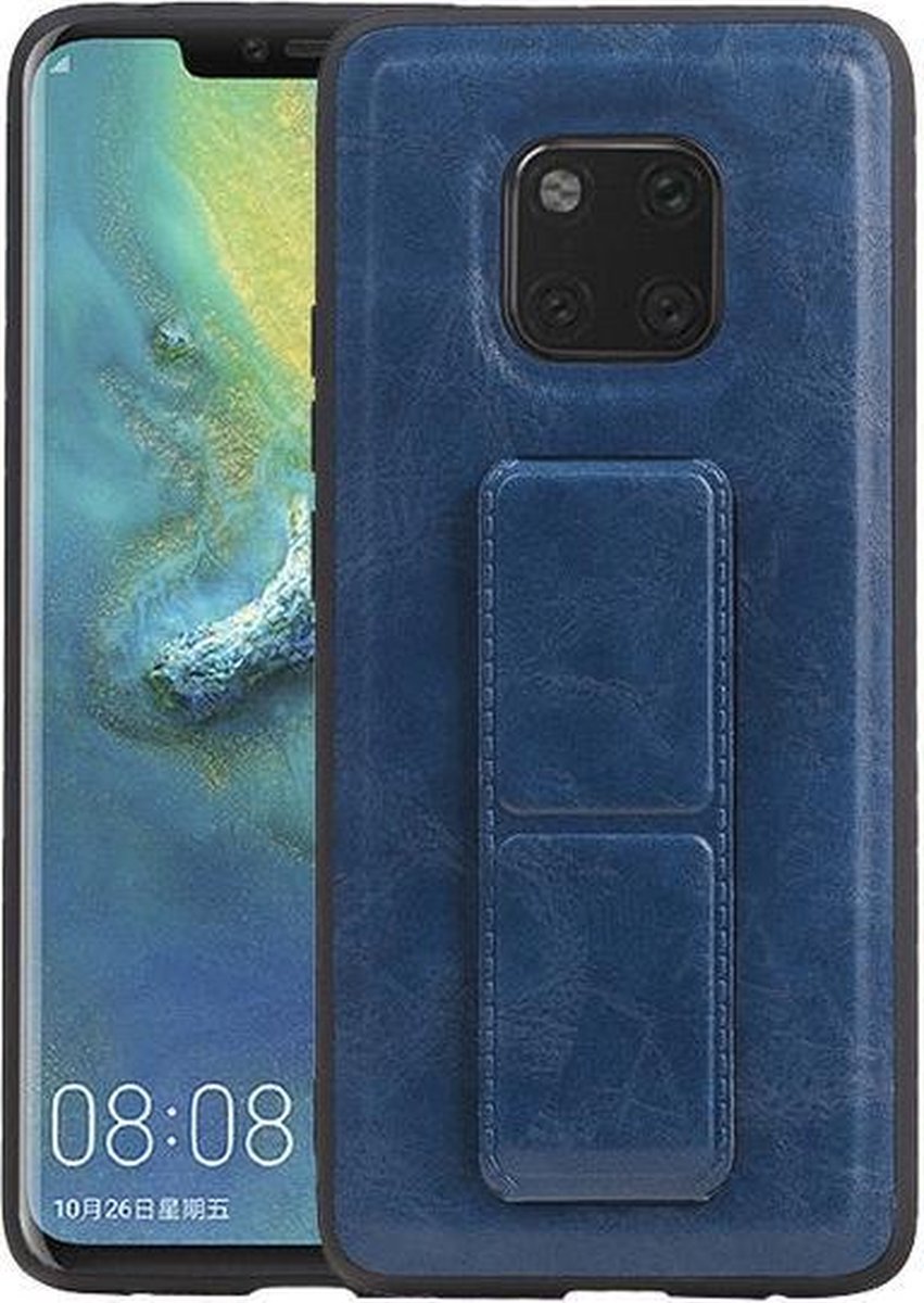 Grip Stand Hardcase Backcover voor Huawei Mate 20 Pro Blauw