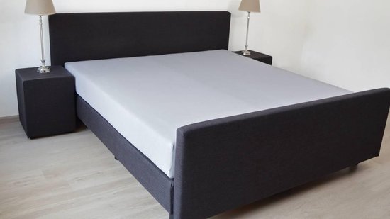 Snoozing - Katoen - Extra haut - Hoeslaken - Double - 140x220 cm - Grijs