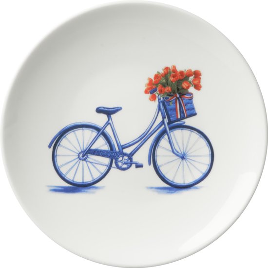Bord fiets klein | Heinen Delfts Blauw | Wandbord | Delfts Blauw bord | Design |